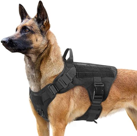 Harnais de chien tactique et laisse ensemble boucle en métal grand chien gilet berger allemand harnais pour animaux de compagnie Durable pour la formation de petits grands chiens ► Photo 1/6