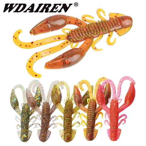 20 pièces/lot leurres de pêche aux crevettes souples 50mm 2.2g appâts de crevettes artificielles silicone crevettes Wobbler Jig pivotant bar sel odeur leurre ► Photo 1/5