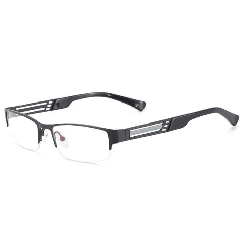 Lunettes à demi-bord en métal pour hommes, monture optique rectangulaire pour Prescription ► Photo 1/6