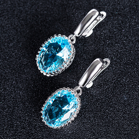 Huitan – boucles d'oreilles Vintage pour femmes, avec pierre de Zircon cubique éblouissante, trois couleurs disponibles, vente en gros, Lots et en vrac, nouvelle collection ► Photo 1/6