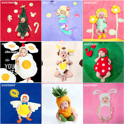 Dvotinst nouveau-né bébé accessoires de photographie Fotografia animaux Fruits body + chapeau Halloween Cosplay Costume Studio pousses vêtements ► Photo 1/3