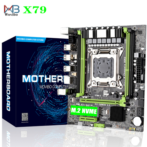 Carte mère X79 pour serveur de bureau, composant pc, compatible avec processeurs Xeon E5 V2 V1, socket LGA 2011, mémoire DDR3 REG ECC, NVME M.2 ► Photo 1/6