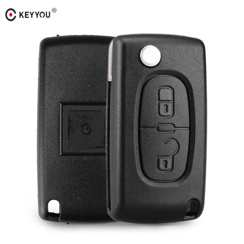 KEYYOU remplacement 2 bouton à distance Flip pliant boîtier porte-clé lame de coque pour citroën C2 C3 C4 C5 C6 C8 ► Photo 1/5