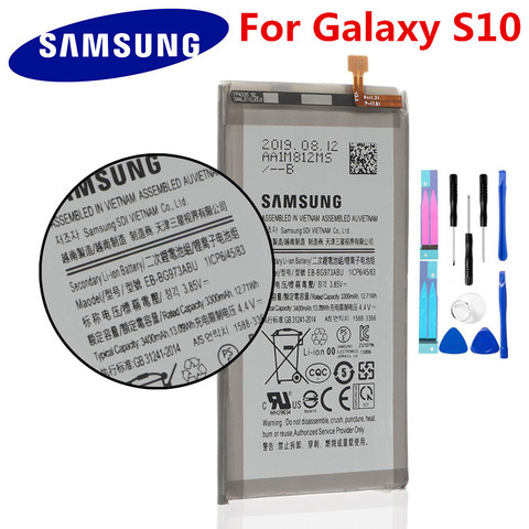 Samsung – batterie de remplacement EB-BG973ABU originale pour Samsung Galaxy S10 Galaxy S10 X SM-G9730 EB-BG973ABE, 3400mAh ► Photo 1/2