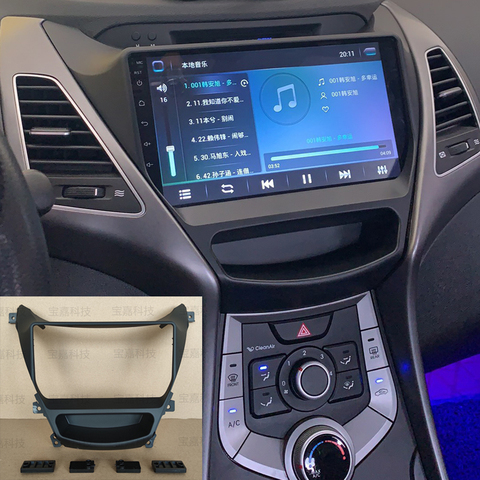 Autoradio 9 pouces, Kit de cadre de tableau de bord, pour Hyundai Elantra (2013-2016), lecteur multimédia Android universel ► Photo 1/6