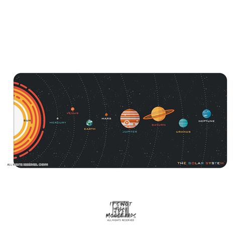 Tapis de souris avec clavier mécanique, système solaire, planète 900 400, bords cousus de 4mm/caoutchouc, haute qualité, doux, espace spatial, soleil ► Photo 1/6