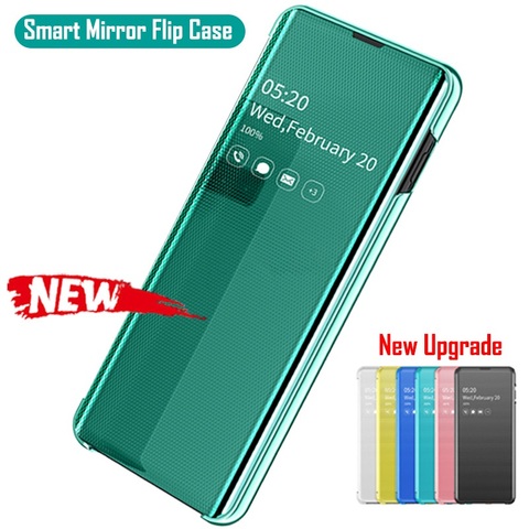 Miroir intelligent Fenêtre À Rabat Pour Samsung Galaxy S10 S9 S8 Plus Note 9 8 10 A10 A20 A30 A40 A50 A70 A7 2022 Couverture en cuir ► Photo 1/6