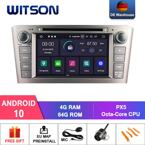 Allemagne Stock! WITSON – autoradio Android 10.0, 8 cœurs, 4 go RAM, 64 go FLASH, lecteur DVD, écran IPS, pour voiture TOYOTA AVENSIS (2005 – 2007) ► Photo 1/6