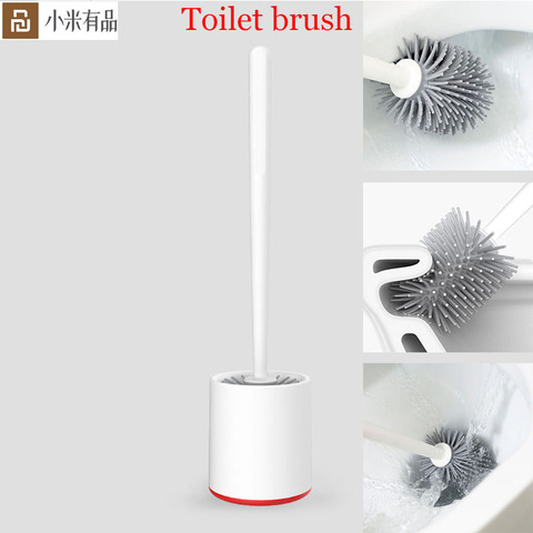 Nouveau Xiaomi Mijia YJ brosse de toilette à rangement Vertical poils de colle souple brosse de toilette et support ensemble outil de nettoyage des toilettes de salle de bains ► Photo 1/6