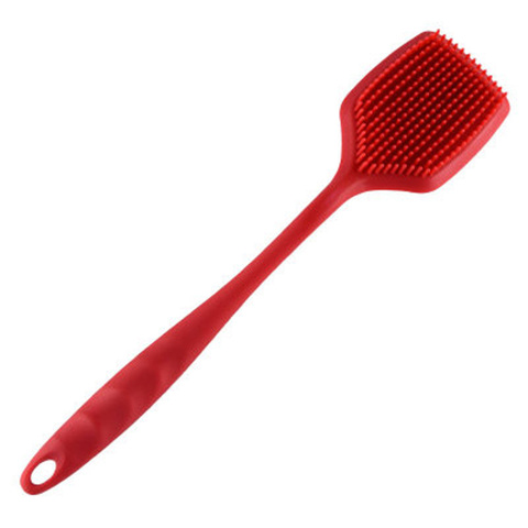 Brosse multifonction 2 en 1 pour corps en Silicone, manche Long, brosse de bain Double face, Massage du dos, Exfoliation ► Photo 1/6