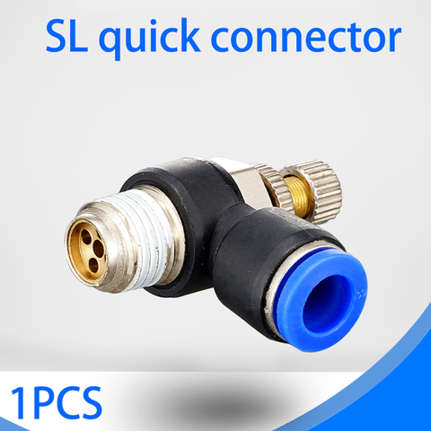 Connecteur pneumatique à connexion rapide, valve de régulation de la vitesse de l'air, accélérateur, SL 4 6 8 10 12mm M5 