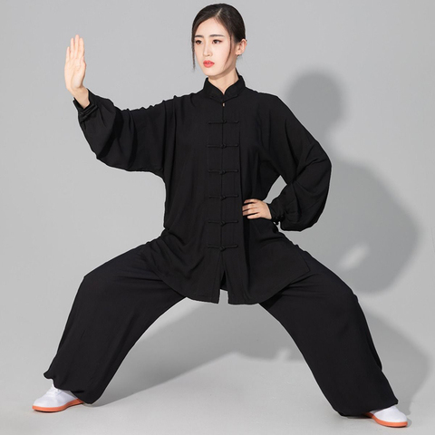 USHINE – vêtements chinois traditionnels unisexes, uniforme de Tai Chi à manches longues, 6 couleurs, vêtements d'exercice ► Photo 1/6