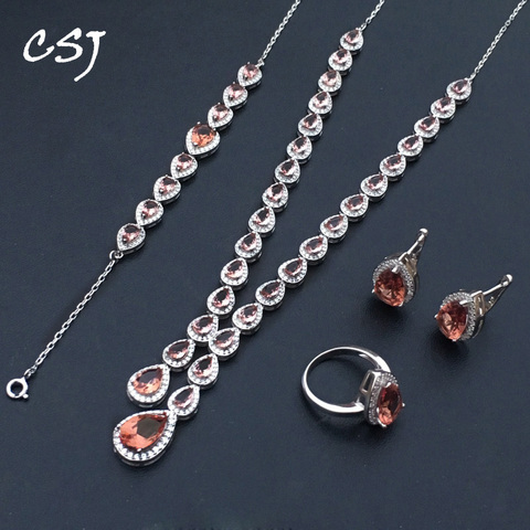 Ensembles de bijoux de luxe en argent Sterling 925, bijoux de luxe, créés en style Sultanite, couleur changeante, boîte à cadeaux de mariage pour femmes, pour dames ► Photo 1/6