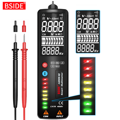 Multimètre numérique intelligent testeur d'indicateur de tension LCD BSIDE ADMS1A/Q Portable, outil de test de continuité Hz NCV, 2.4 pouces ► Photo 1/6