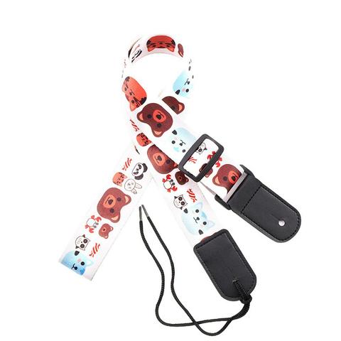 Mini-ceinture de guitare en Polyester pour enfants, imprimé de dessin animé, Ukulele, avec extrémité en cuir, accessoires pour Instrument de musique ► Photo 1/5