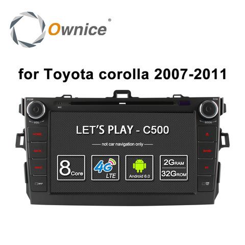 Ownice – autoradio C500, Android 6.0, Octa 8 Core, 2 go RAM, navigation gps, réseau 4G LTE, 2 din, lecteur dvd, tableau de bord, pour voiture Toyota corolla (2007 – 2011) ► Photo 1/6