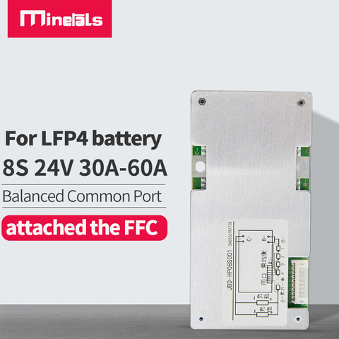 BMS PCM lifepo4 8s 24v 30a 40a 60a Lithium fer phosphate batterie carte de Protection onduleur W Circuits d'équilibre BMS ► Photo 1/6