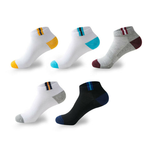 Chaussettes de sport en coton pour homme, 5 paires/lot de printemps, en maille, respirantes, pour le cyclisme, en coton, modèle EU39-42 ► Photo 1/6