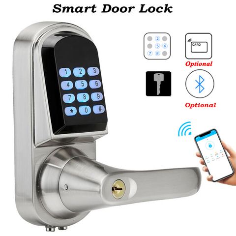 Bluetooth porte serrure ouvre-porte serrure numérique clé mécanique TTLock code dynamique maison en bois/fer porte contrôle d'accès ► Photo 1/6
