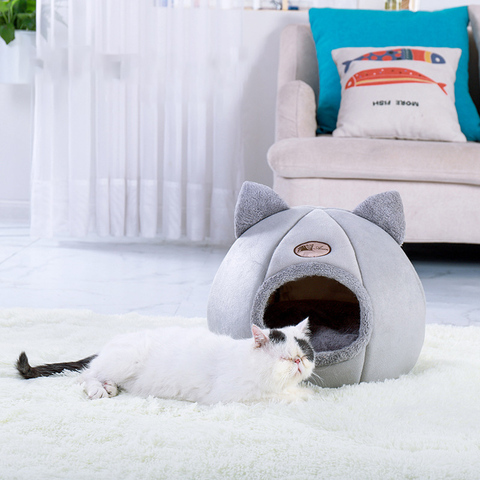 Nouveau sommeil profond confort en hiver chat lit petit tapis panier petit chien maison produits animaux tente confortable grotte lits intérieur cama gato ► Photo 1/6