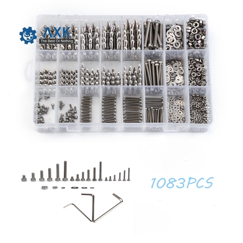 Matériel de fixation en acier inoxydable, douille hexagonale M2 M3 M4 M5, Kit de clé de laveuse, capuchon à tête, vis, poche hexagonale électrique ► Photo 1/6