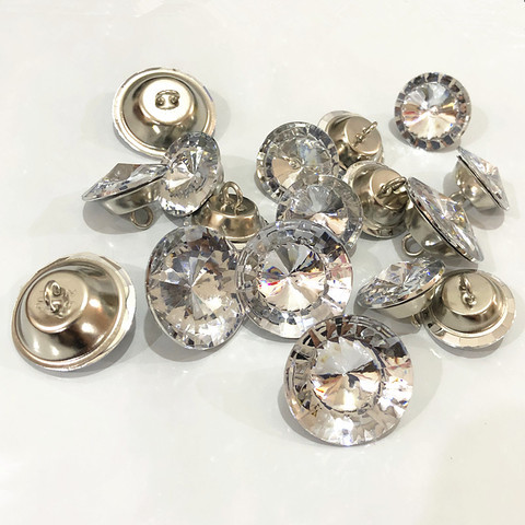 Boutons en cristal blanc et transparent, 18/20mm, 100 pièces/lot, pour vêtements, canapé, accessoires de couture, artisanat, bricolage ► Photo 1/6