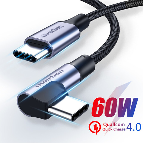 Câble USB type-c PD 60W Quick charge 4.0 pour recharge rapide, cordon de chargeur USB-C vers USB-C pour Samsung S20 S10 Plus et Macbook Pro USB-C ► Photo 1/6