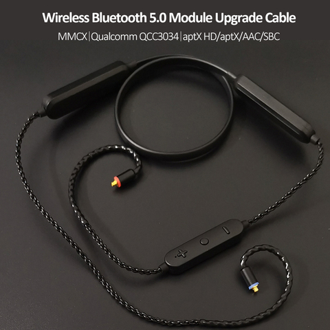 Câble de mise à niveau Bluetooth 5.0 aptX HD, pour MMCX SE215 SE535 0.75mm 2Pin CCA TRN KZ IE80S A2DC UE QCC3034 AAC connecteur casque ► Photo 1/6