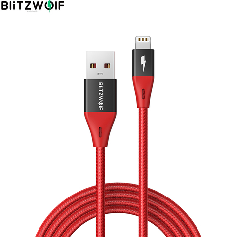 BlitzWolf – câble Lightning vers USB 2,4a Pro, certifié MFi, 1.8m/6ft, pour chargeur iPhone, cordon de transfert de données ► Photo 1/6