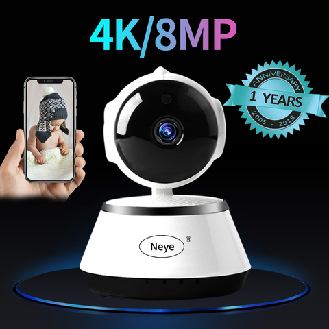 N_eye – caméra de surveillance intérieure intelligente IP WIFI 8mp 4k HD, avec Vision nocturne et inclinaison panoramique à 360 degrés, pour bébé ► Photo 1/6