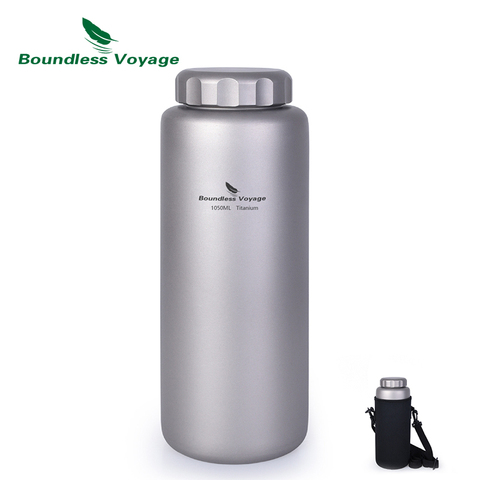 Voyage sans limites titane sport bouteille d'eau étanche en plein air Camping randonnée vélo thé café cantine Drinkware 1050ml ► Photo 1/6