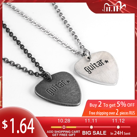 Nouveau rétro Triangle guitare Pick pendentif collier hommes femmes collier mode métal pendentif accessoires bijoux de fête ► Photo 1/6