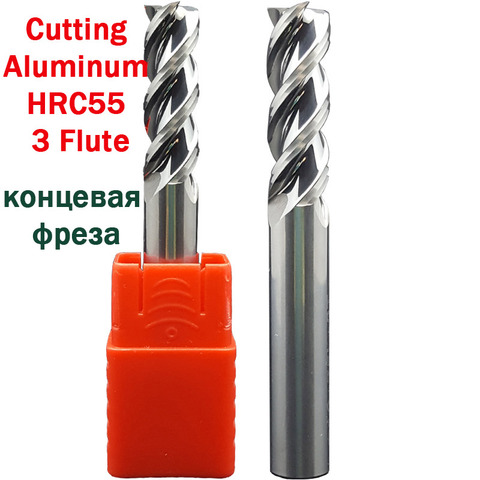 1 pièces Cnc coupe en aluminium HRC55 3 fraise fraise en carbure fraise en bout pour aluminium cuivre traitement métal fraise outil de fraise en bout ► Photo 1/5