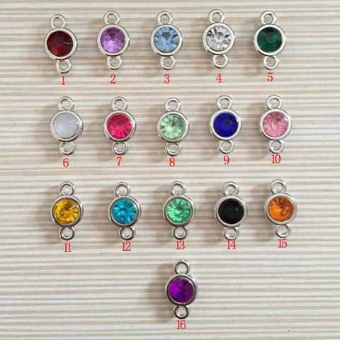 Breloques colorées en pierre de naissance, 12 pièces/lot, double breloques acryliques de 11mm * 19mm pour collier et Bracelet de déclaration de bricolage A003 ► Photo 1/6