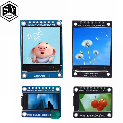 GREAT IT – écran TFT 0.96 / 1.3 pouces IPS 7P SPI HD 65K, Module LCD couleur ST7735, lecteur IC 80x160 (non OLED) pour Arduino ► Photo 1/6