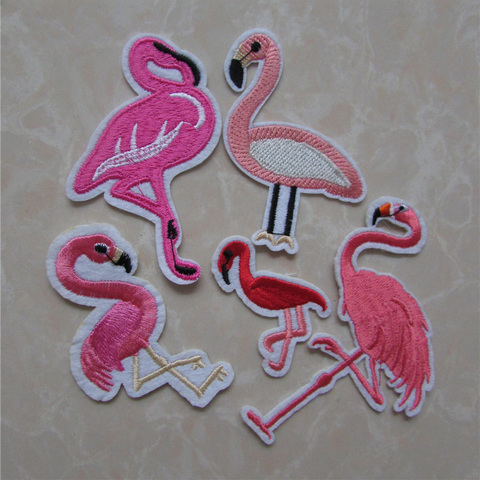 Patch de flamant rose brodé à la mode, accessoires de vêtements, pour veste, autocollants, Badge, bricolage ► Photo 1/1