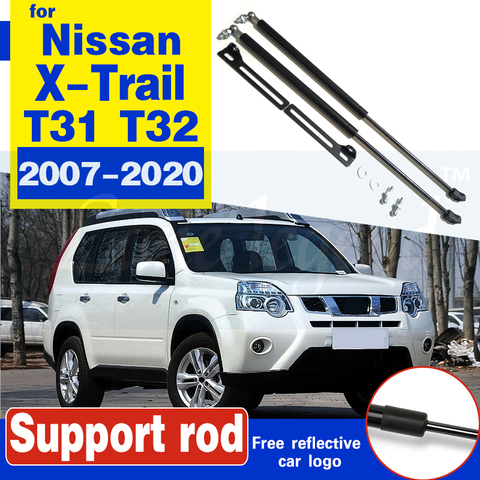 Barres de Support de levage pour Nissan x-trail Rogue 2007 – 2022, barre d'amortissement de capot avant de voiture, T31 T32 ► Photo 1/6