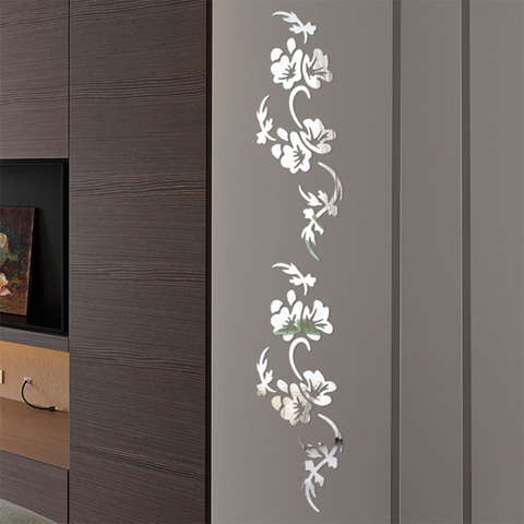 Stickers muraux fond innovant Art salon chambre acrylique fleur forme cristal miroir décoration de la maison Film protecteur ► Photo 1/6