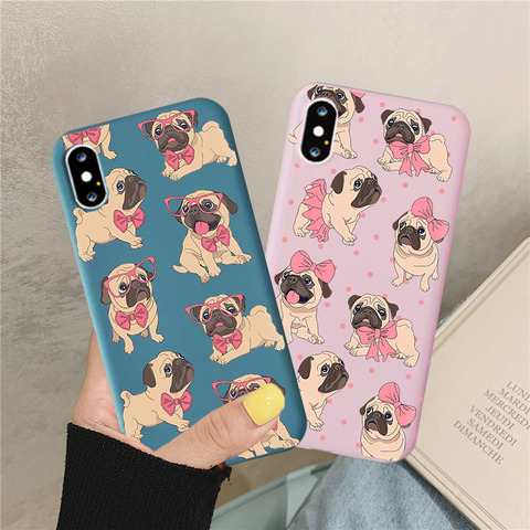 Coque souple en Silicone pour IPhone, compatible modèles 12, 11 Pro, SE2, X, XR, XS MAX, 8, 7 Plus, Couple, amoureux, amis, bouledogue français ► Photo 1/6