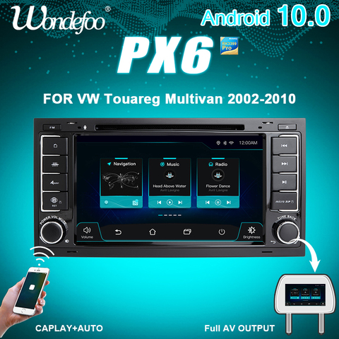Autoradio PX6 2 din Android 10 pour Volkswagen VW Touareg T5 Transporter Multivan 2din récepteur stéréo DVD de navigation audio automatique ► Photo 1/6