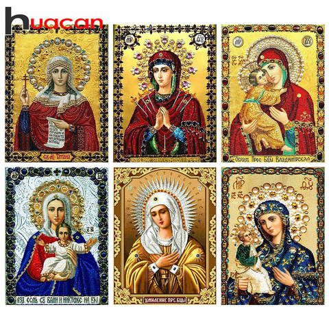 Huacan plein carré diamant peinture icônes Religion 5D diamant broderie mosaïque Kits Art décoration de la maison ► Photo 1/6