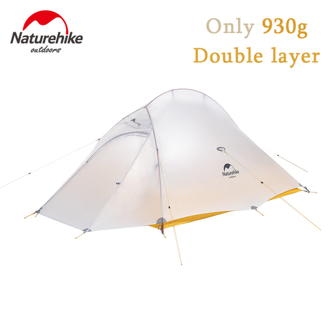 Natureike-tente de Camping pour 1 à 2 personnes, tente de randonnée Portable étanche en Silicone, en Nylon, avec tapis gratuit, 10D Cloud Up 2, 950g, nouveau modèle ► Photo 1/6