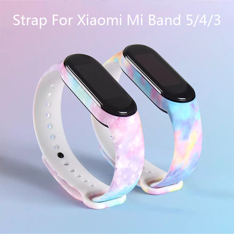 Bracelet en Silicone pour Xiaomi Mi bande 5 4 3 bande dessinée bracelet de remplacement coloré sangle en TPU pour Xiaomi Xiomi bande 5 4 3 sangle ► Photo 1/6