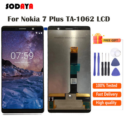 6 ''noir LCD pour Nokia 7 Plus écran LCD avec écran tactile numériseur assemblée TA-1046 TA-1055 TA-1062 lcd livraison gratuite ► Photo 1/6