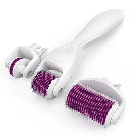 Derma Roller Kit 3 en 1 180 600 1200 aiguilles en titane 3 têtes de rechange Micro aiguille DRS Dermaroller pour soins de la peau MTS ► Photo 1/6