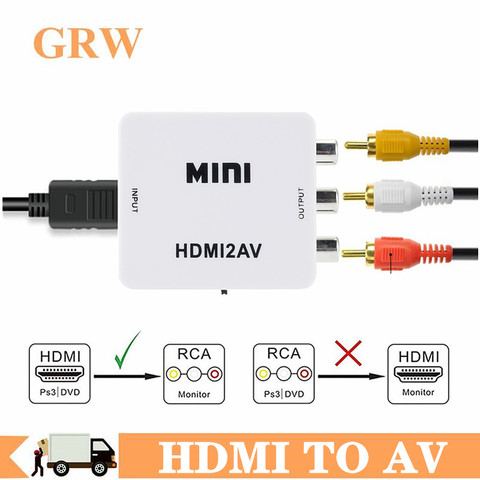 Offre Spéciale HDMI VERS RCA AV/CVBS ADAPTATEUR HD VIDÉO Convertisseur HDMI VERS RCA AV/CVSB L/R VIDÉO 1080P Mini HDMI AV SOUTIEN NTSC PAL ► Photo 1/6