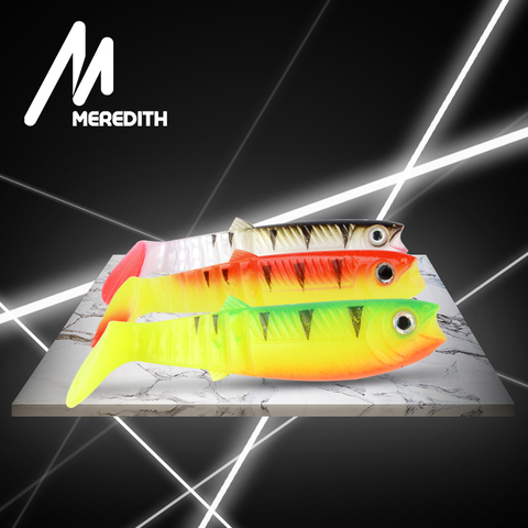 MEREDITH – leurre Cannibal souple en Silicone, appât artificiel Wobbler idéal pour la pêche à la truite, Crankbait, 80/100/125mm ► Photo 1/6