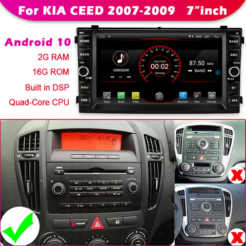 WITSON Android 10 voiture DVD RADIO GPS pour KIA CEED 2007-2009 voiture DVD miroir lien/4G/DVR/DAB/OBD/TPMS SUPPORT ► Photo 1/6