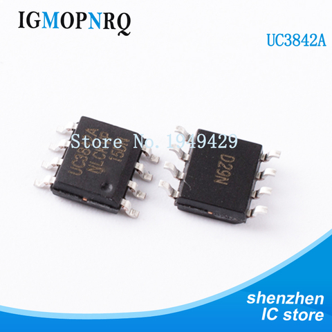 Puce électronique SMD SOP-8, UC3842 UC3842A UC3842B 3842, vente en gros, 10 pièces/lot, nouveauté ► Photo 1/2