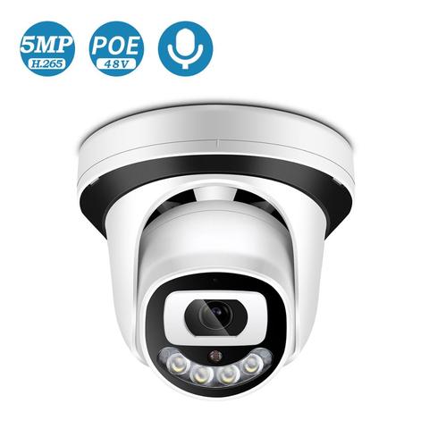 Caméra de Surveillance dôme intérieure IP POE HD 5MP/3MP/48V, dispositif de sécurité sans fil, avec Vision nocturne infrarouge et couleur, grand Angle de 2.8mm, codec H.265 et protocole ONVIF ► Photo 1/6